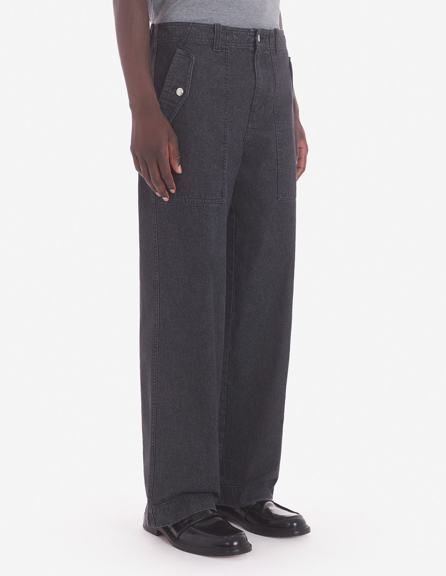 Denim patch trousers - Washed Black