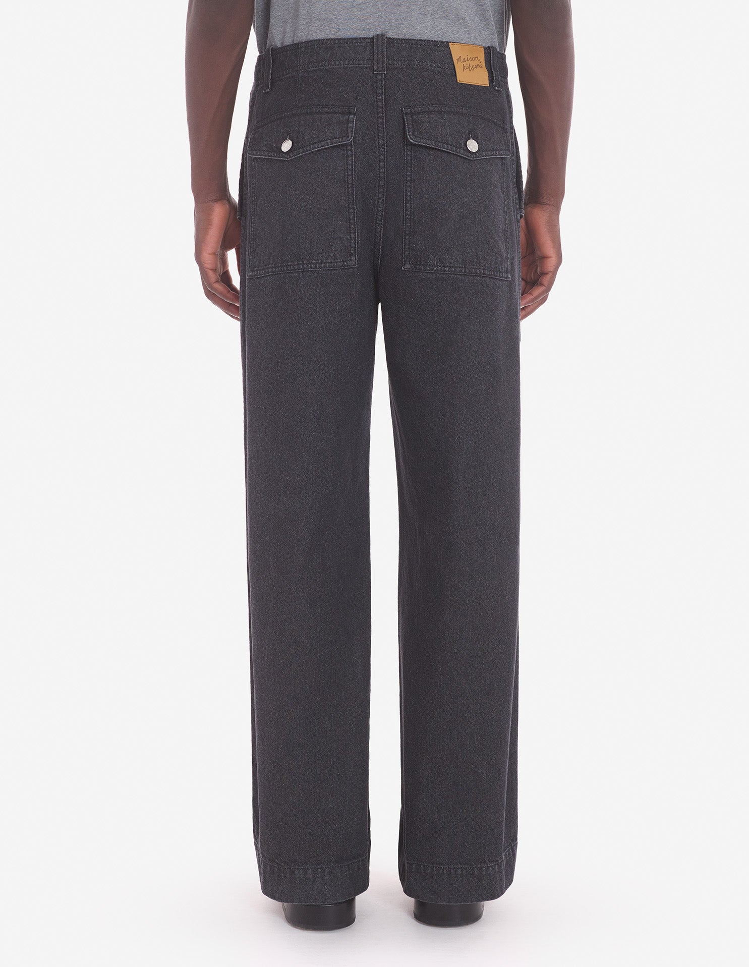 Denim patch trousers - Washed Black