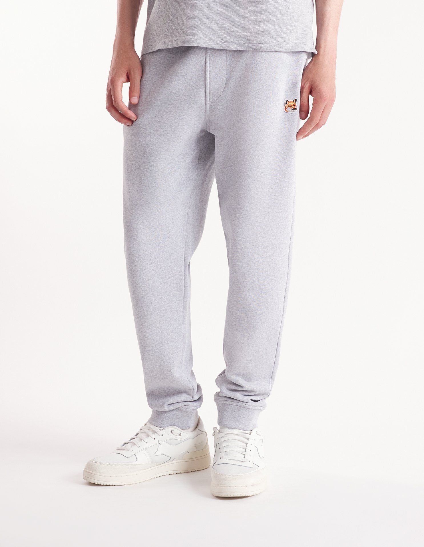 Track trousers with badge - Light Grey Melange
