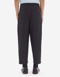 Pantalon à pinces avec poches plaquées en laine - Anthracite
