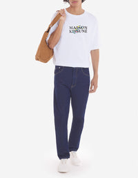 Pantalon fuselé avec écusson en denim - Washed Indigo