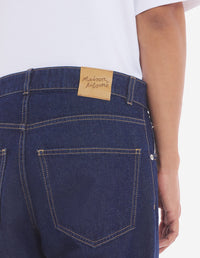 Pantalon fuselé avec écusson en denim - Washed Indigo