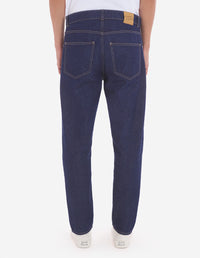 Pantalon fuselé avec écusson en denim - Washed Indigo