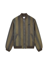 Tone-on-tone stripe bomber - Dark Khaki Stripes