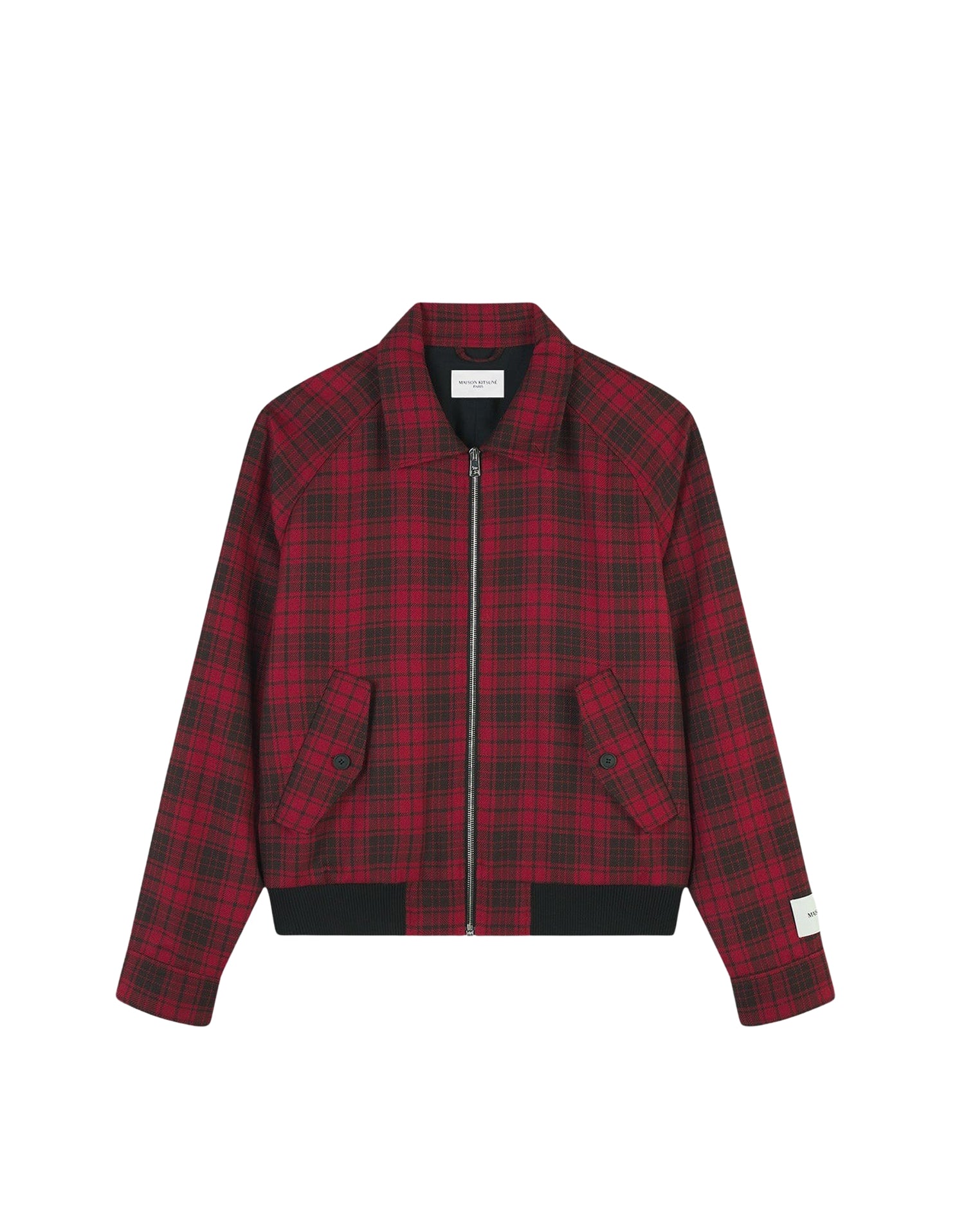 Straight cut wool Harrington jacket - Clay Pecan Check