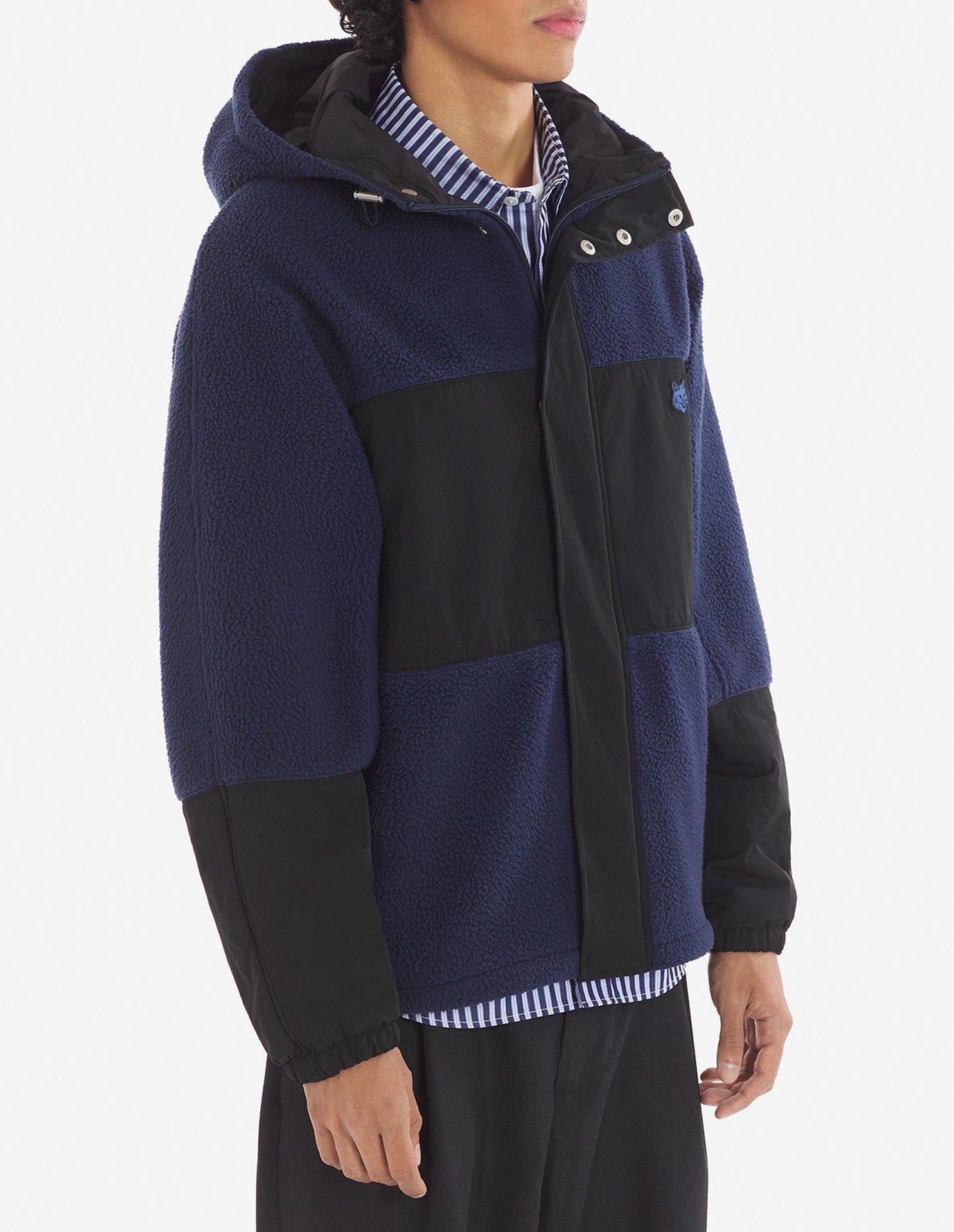 Fleece hooded jacket - Ink Blue