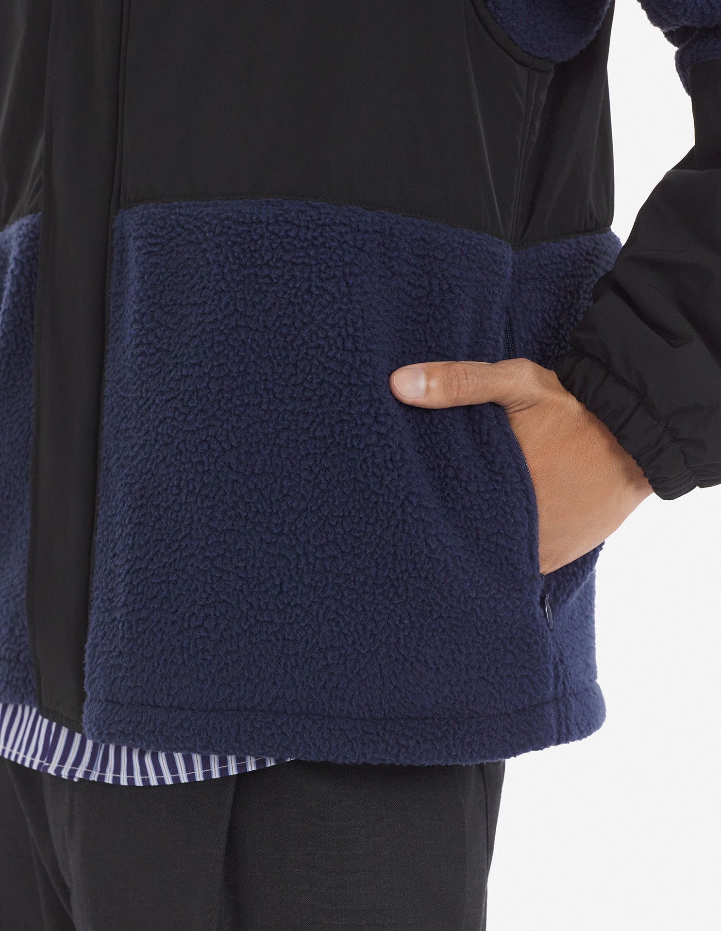 Fleece hooded jacket - Ink Blue