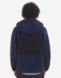 Fleece hooded jacket - Ink Blue
