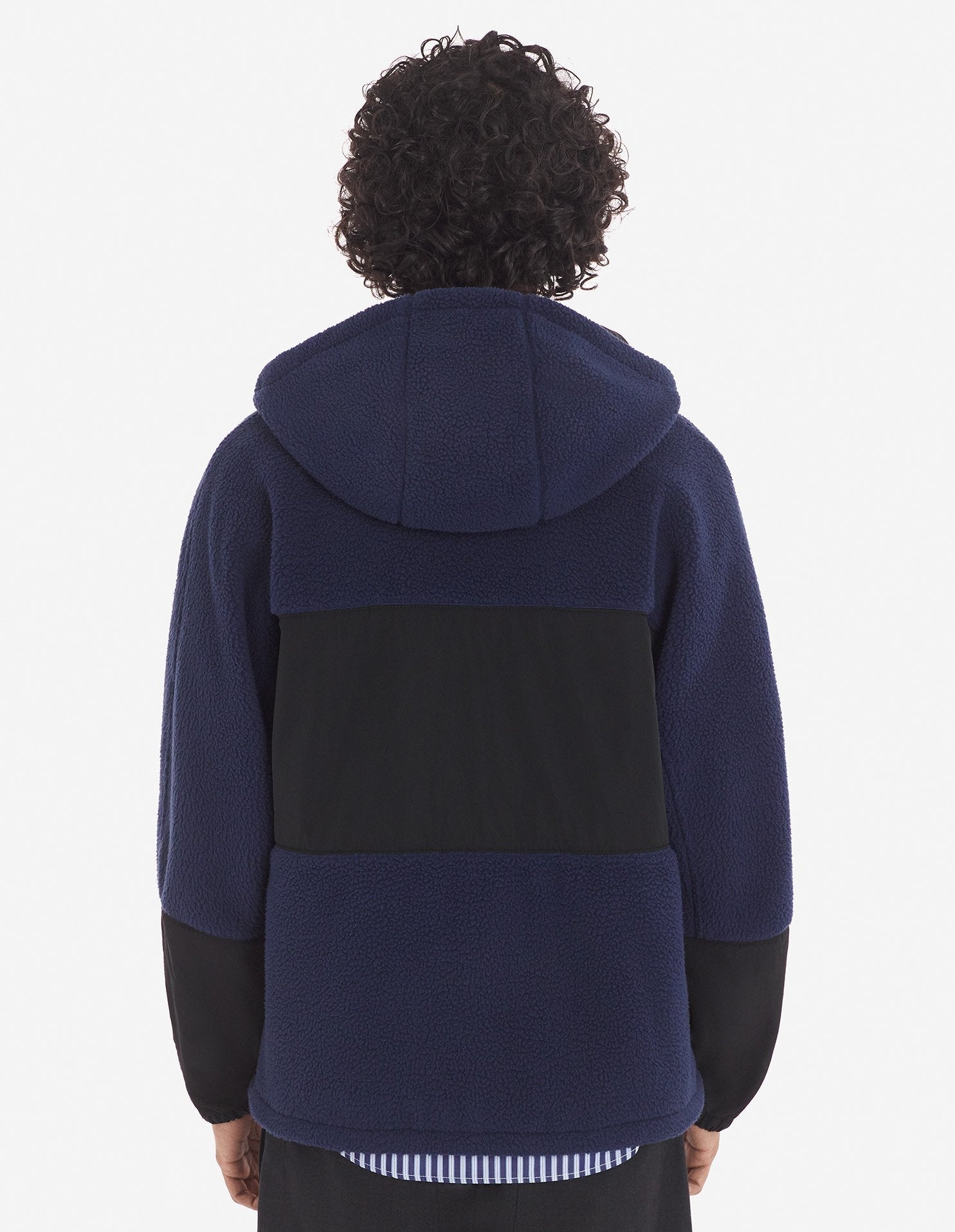 Fleece hooded jacket - Ink Blue