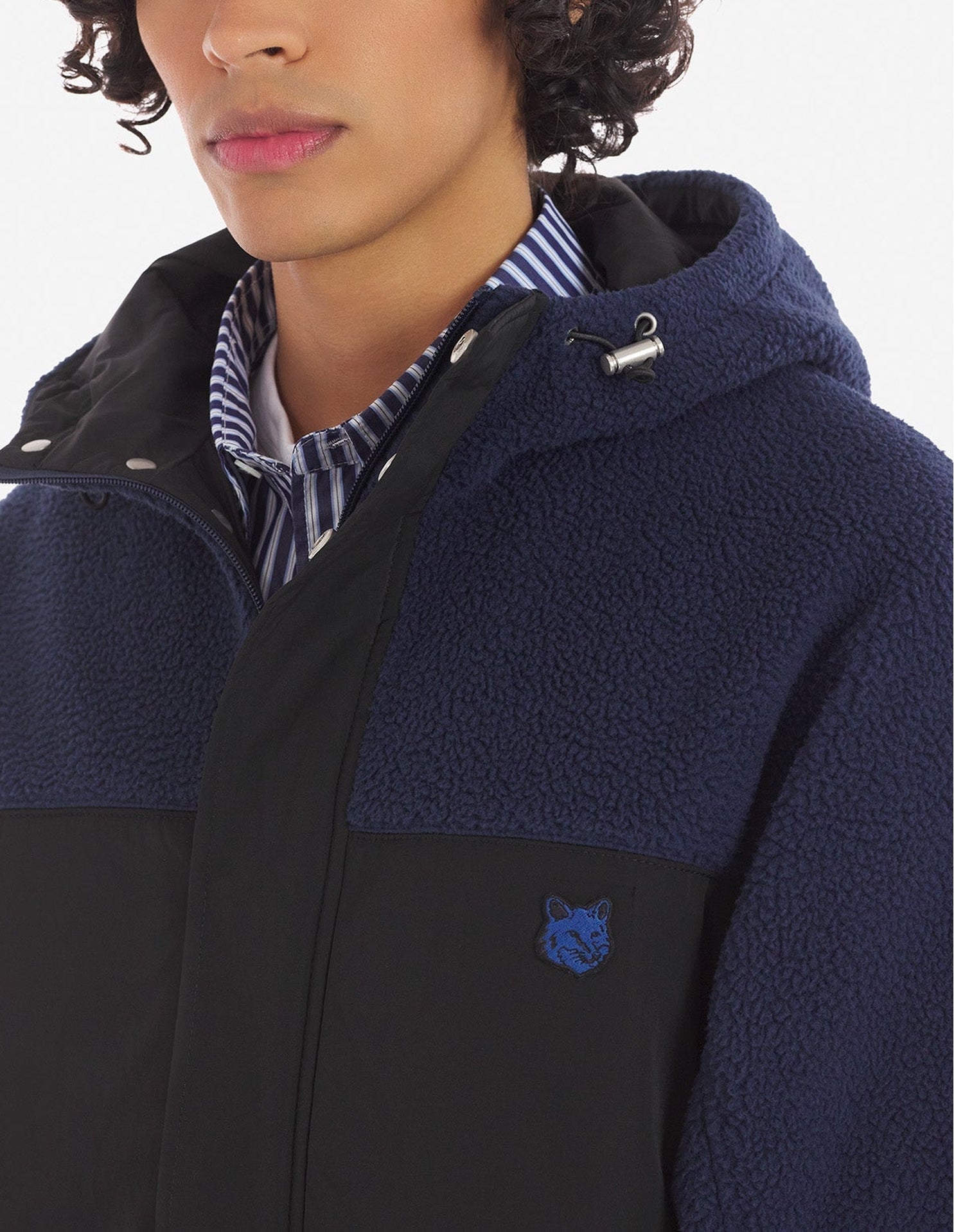 Fleece hooded jacket - Ink Blue