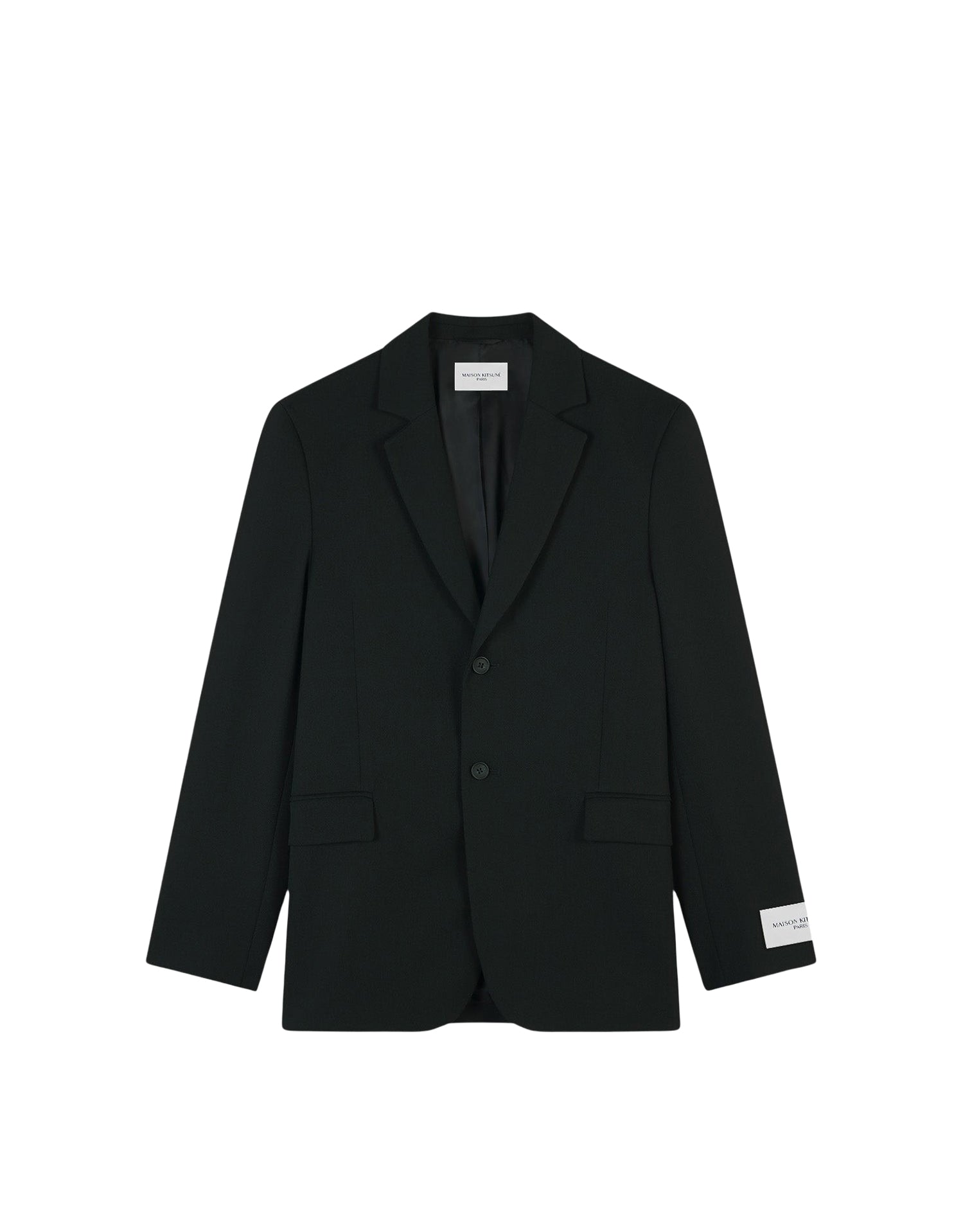 Veste courte et droite en laine - Black