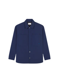 Quilted overshirt with embroidered badge - Ink Blue