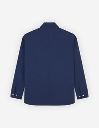 Quilted overshirt with embroidered badge - Ink Blue