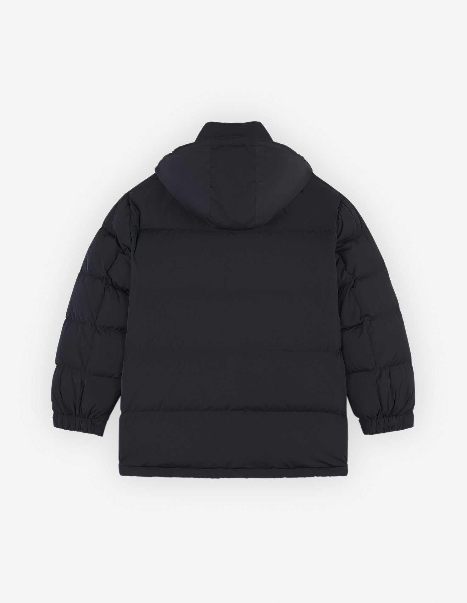 Hooded jacket with pockets and crest - Black