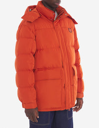 Hooded jacket with pockets and crest - Clay