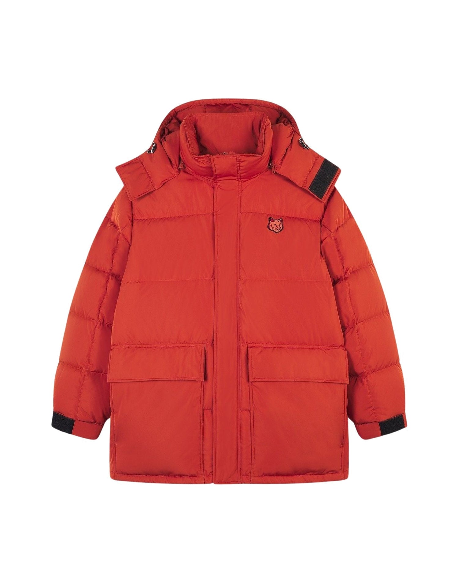 Hooded jacket with pockets and crest - Clay