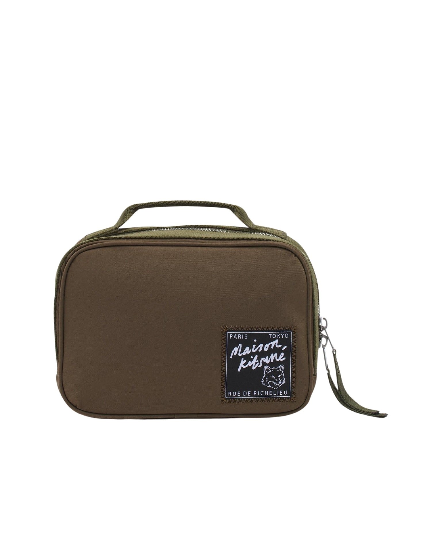 Fanny pack with embroidered patch on front - Khaki