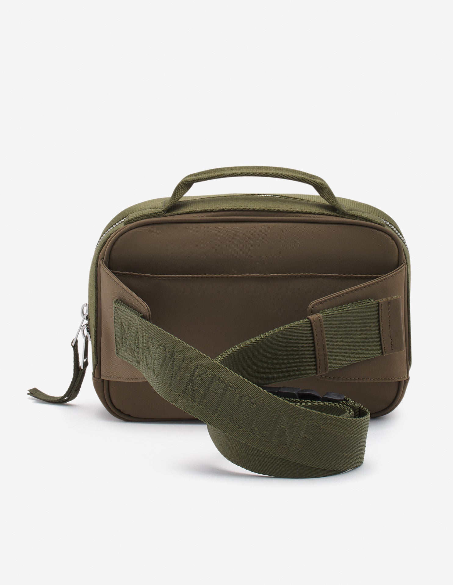 Fanny pack with embroidered patch on front - Khaki