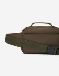 Fanny pack with embroidered patch on front - Khaki