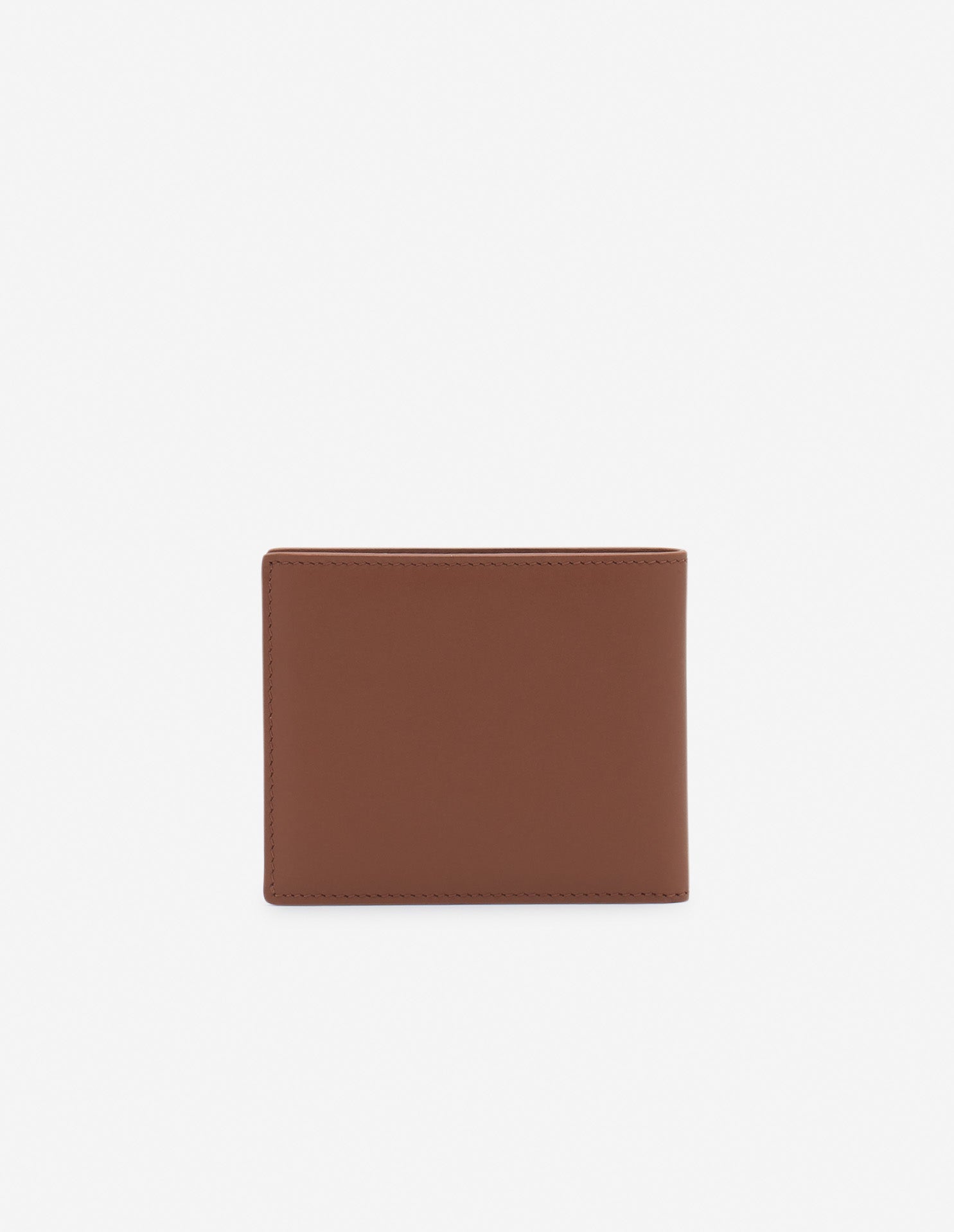 Bifold wallet embossed on front in leather - Golden Brown