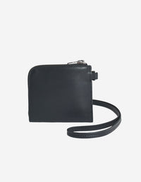 Leather shoulder wallet - Black