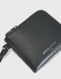 Leather neck wallet - Black