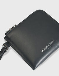 Leather shoulder wallet - Black