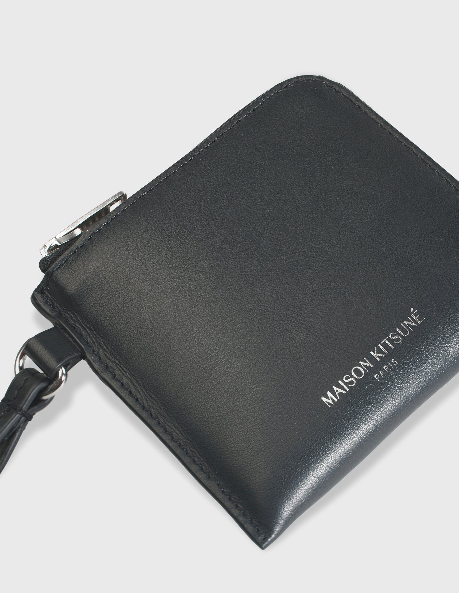 Leather shoulder wallet - Black