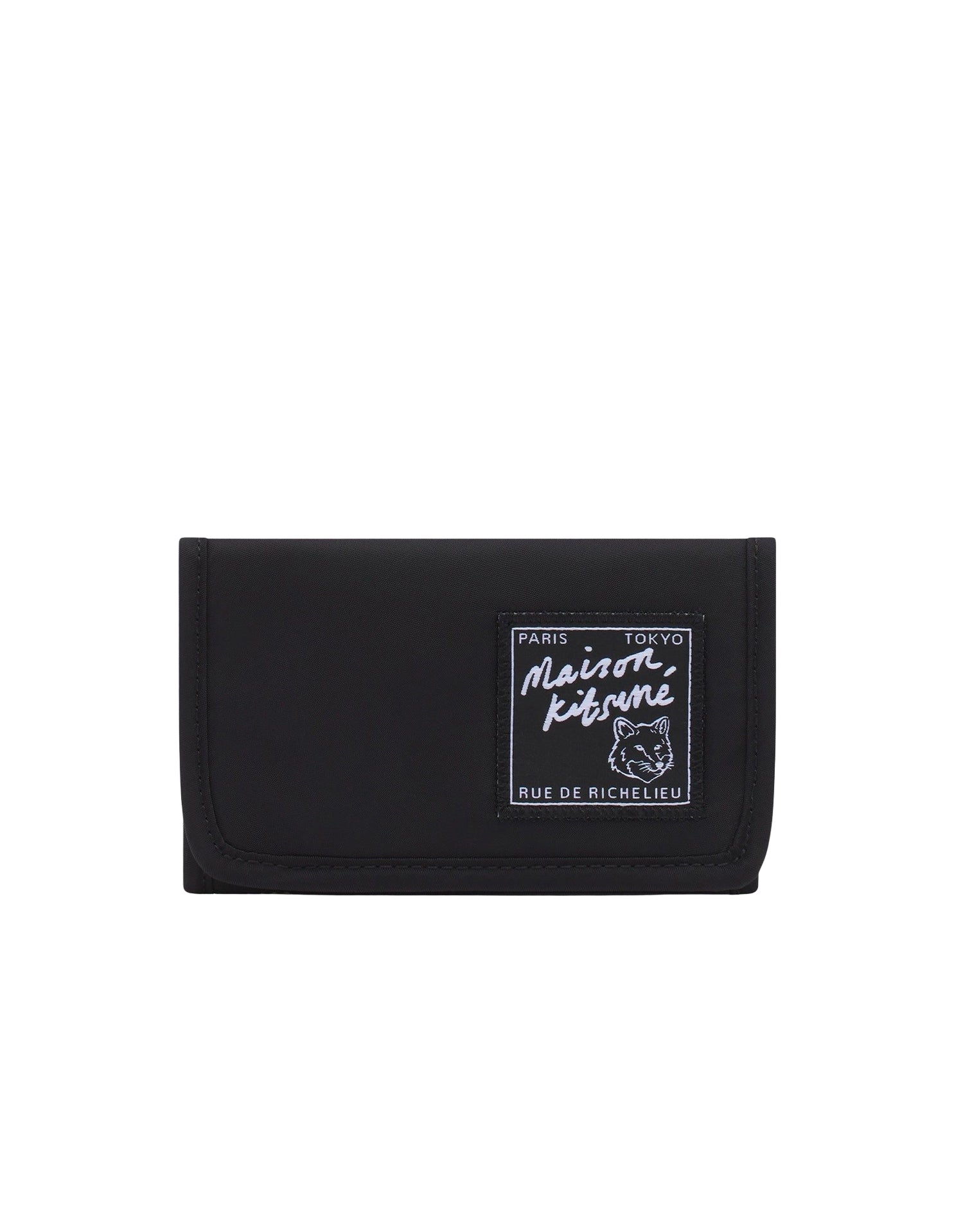 Compact wallet with badge - Black