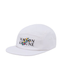 Cap with floral logo - White