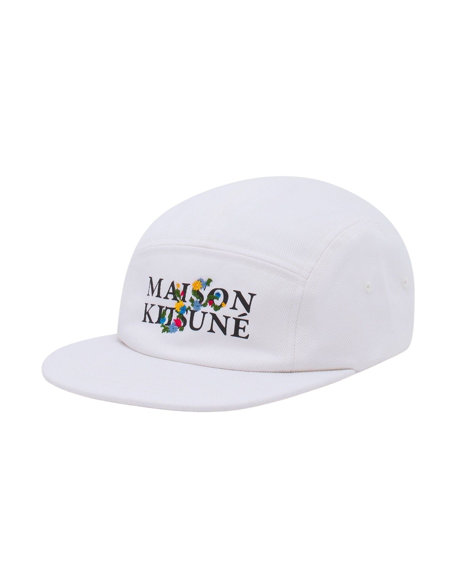Cap with floral logo - White