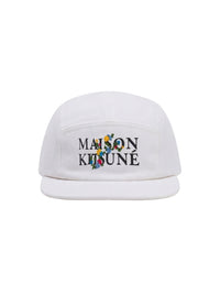 Cap with floral logo - White