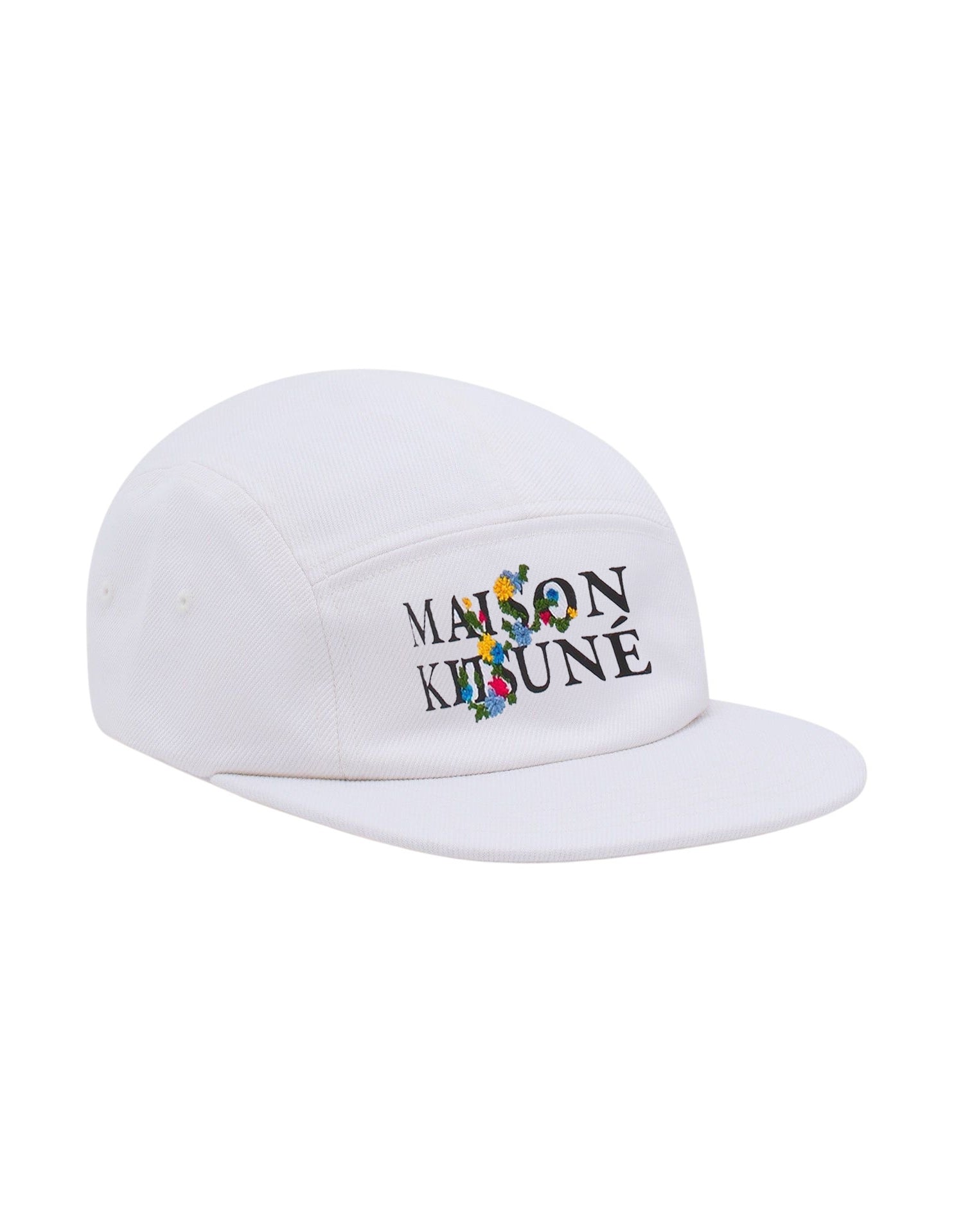 Cap with floral logo - White