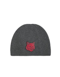 Wool hat with embroidered badge - Anthracite Melange