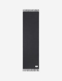Fox pattern wool scarf - Black & Charcoal