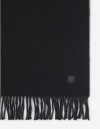 Fox pattern wool scarf - Black & Charcoal