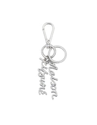 Leather key ring - Silver