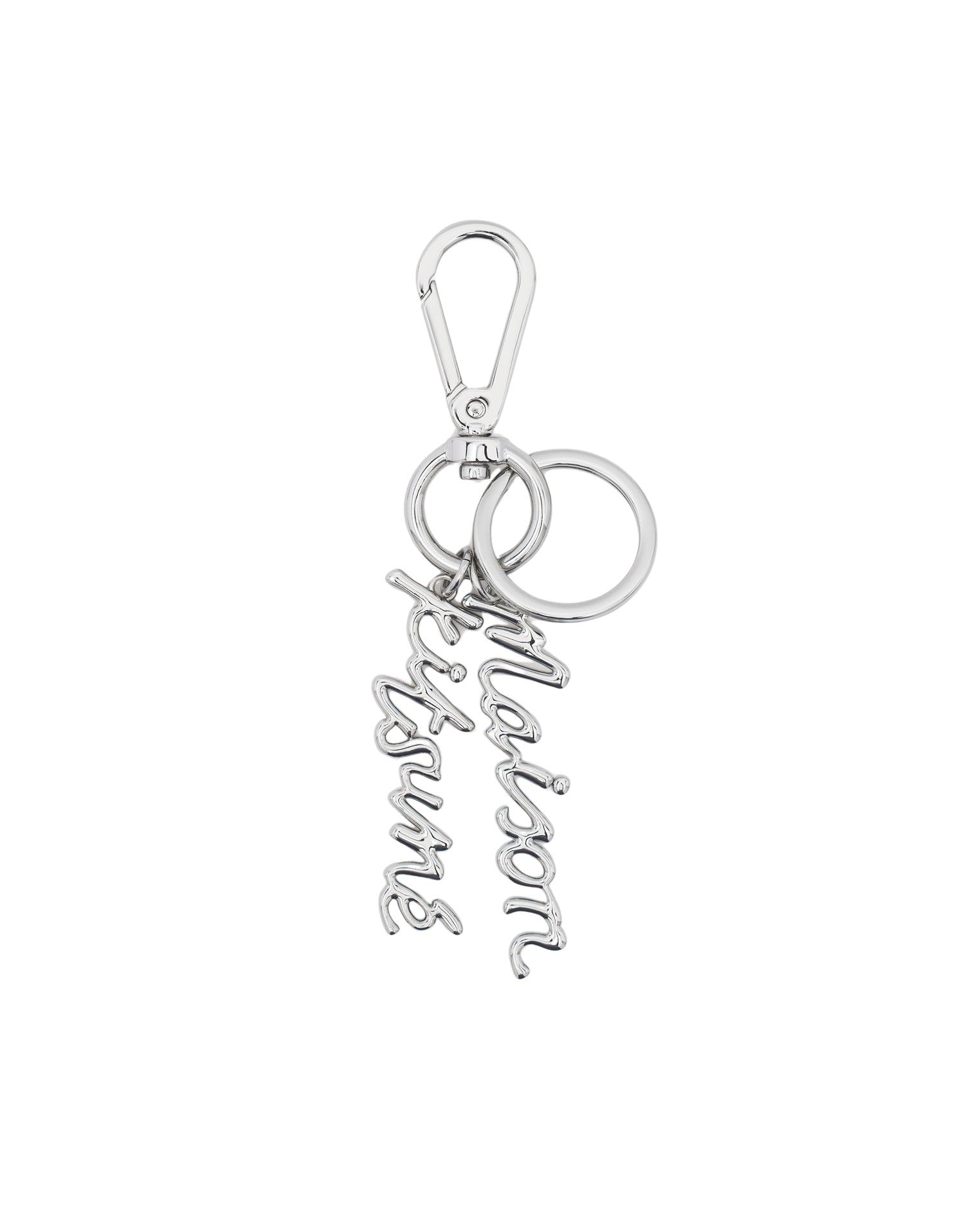 Leather key ring - Silver