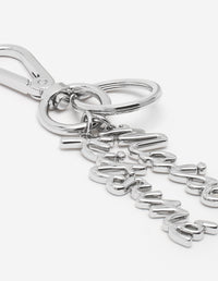 Leather key ring - Silver