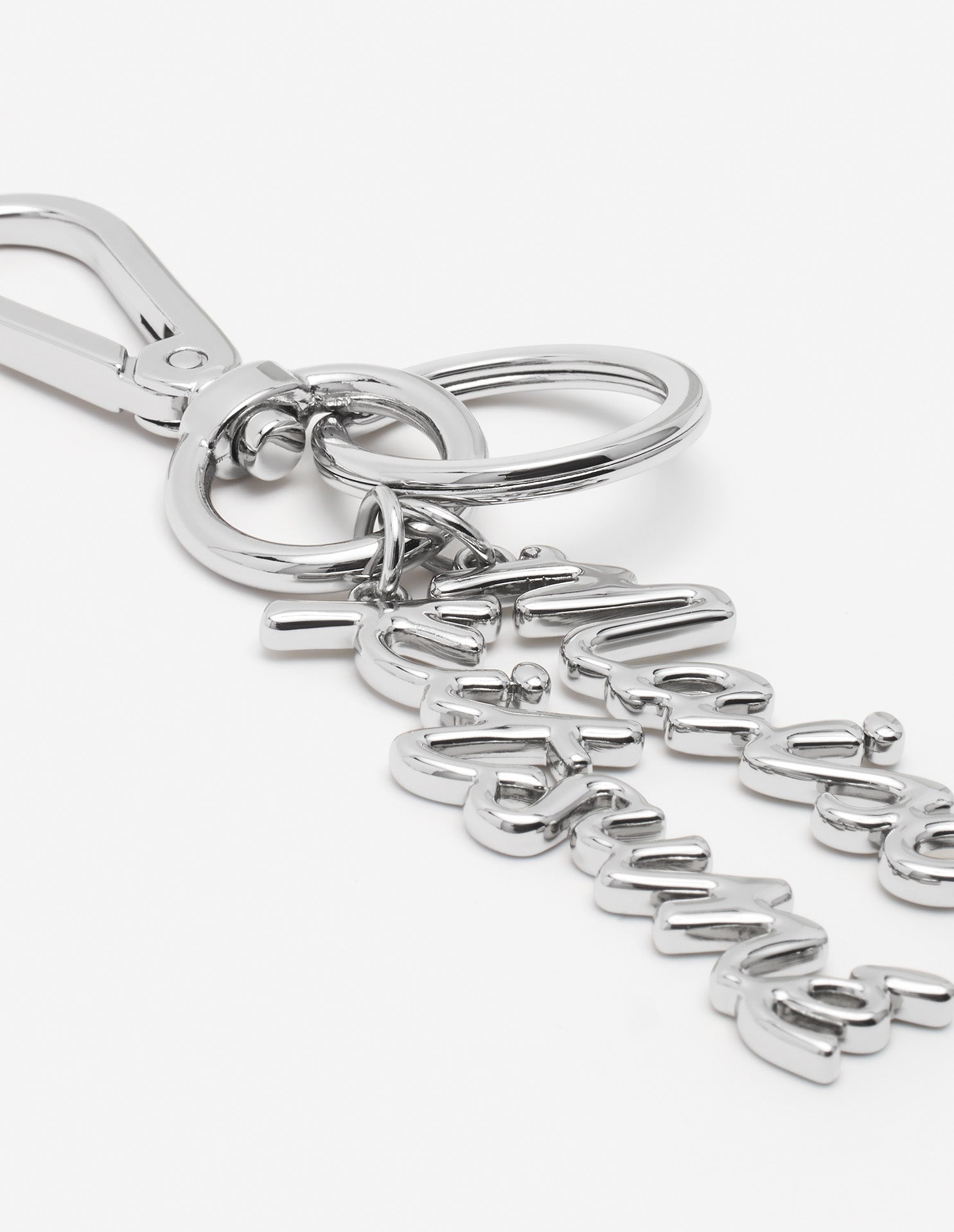 Leather key ring - Silver