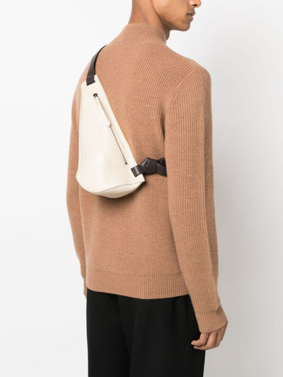Sac Bumb hobo tie en cuir - Platre & Cacao