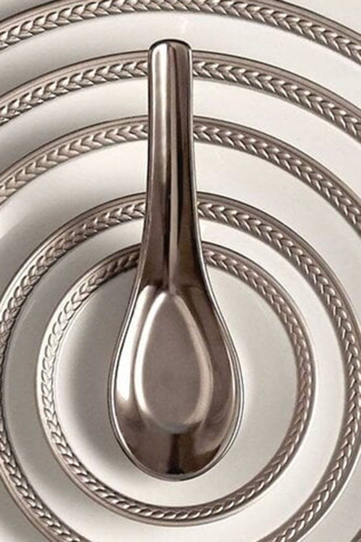 Cuillère Chinoise Han en porcelaine - Platine