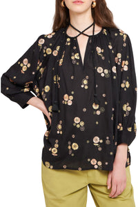 Blouse brodée Lola - Black