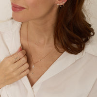 Bijou d'oreille gauche Délicatesse en Or rose 18K sertie de diamants - Rose