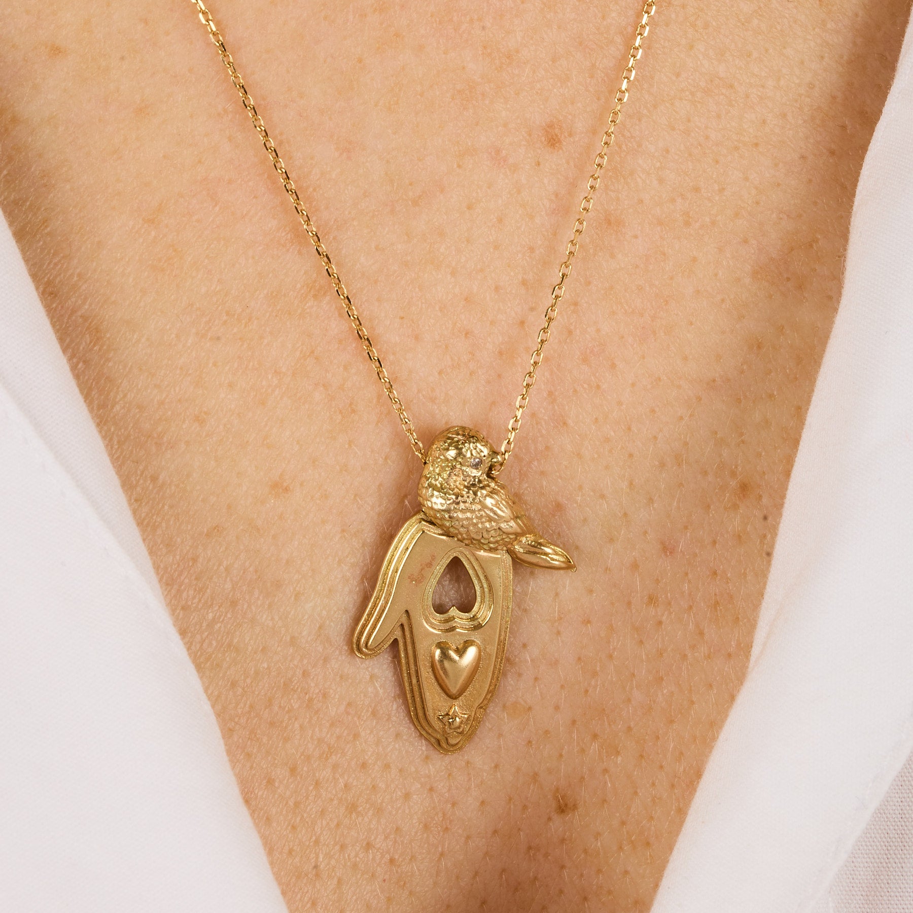 Collier en or jaune - Saphir