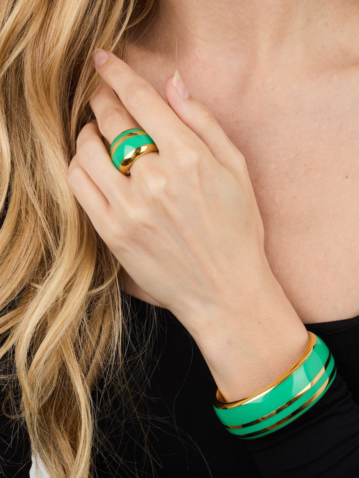 Bague Tarsila Bague Vert Tropical - Doré