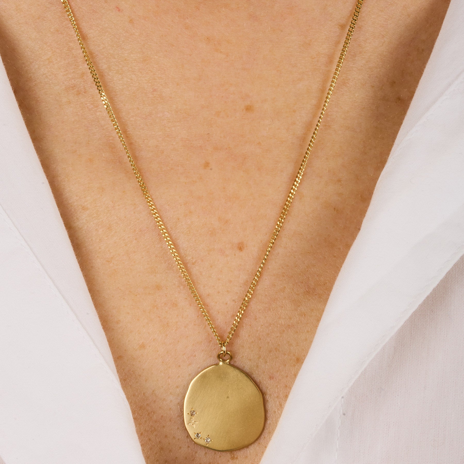 Collier chaîne en or jaune sertie de diamant - Diamant