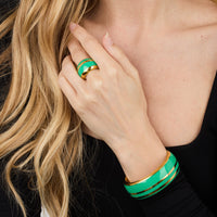 Bague Tarsila Bague Vert Tropical - Doré