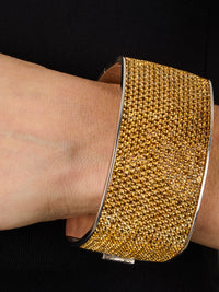 1qty NEW / Argent Rhodié Bracelet rigide sur argent rhodié serti de taille brillant citrine 29 // RECO : 1950€