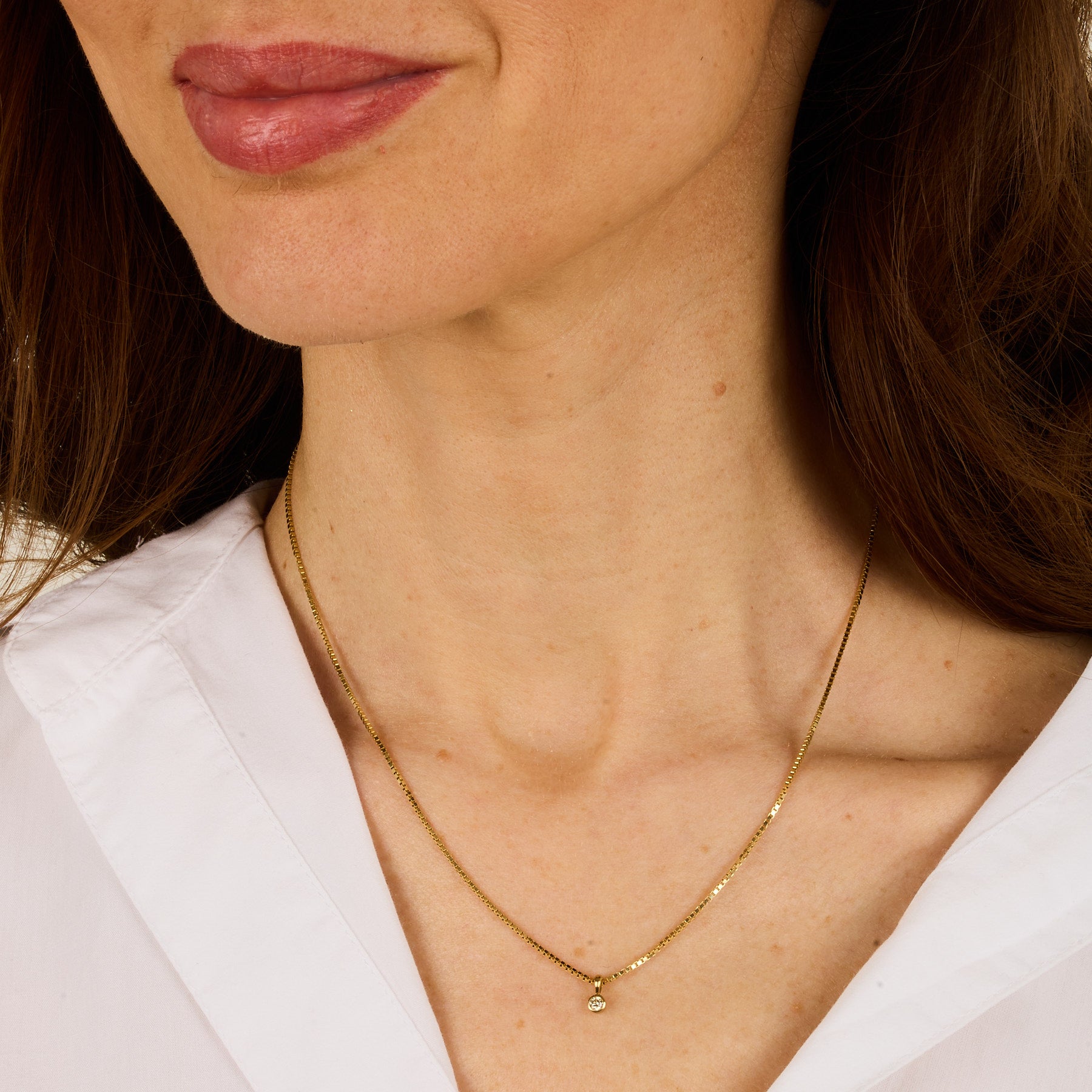 Collier en or jaune sertie de diamant - Diamant